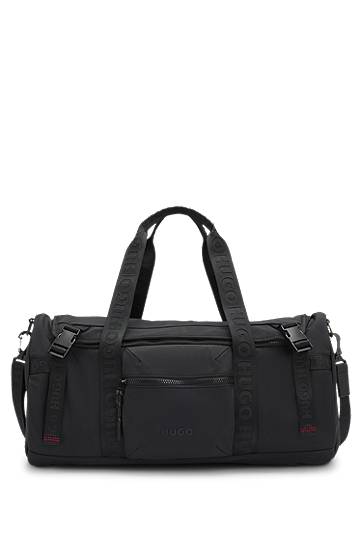 Resväska BOSS HUGO Holdall with Logo Straps Svart | 50547297