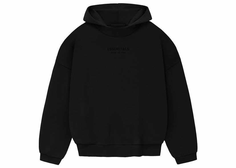 Sweatshirt Fear of God Essentials Hoodie Jet Black Svart | 192BT232050F