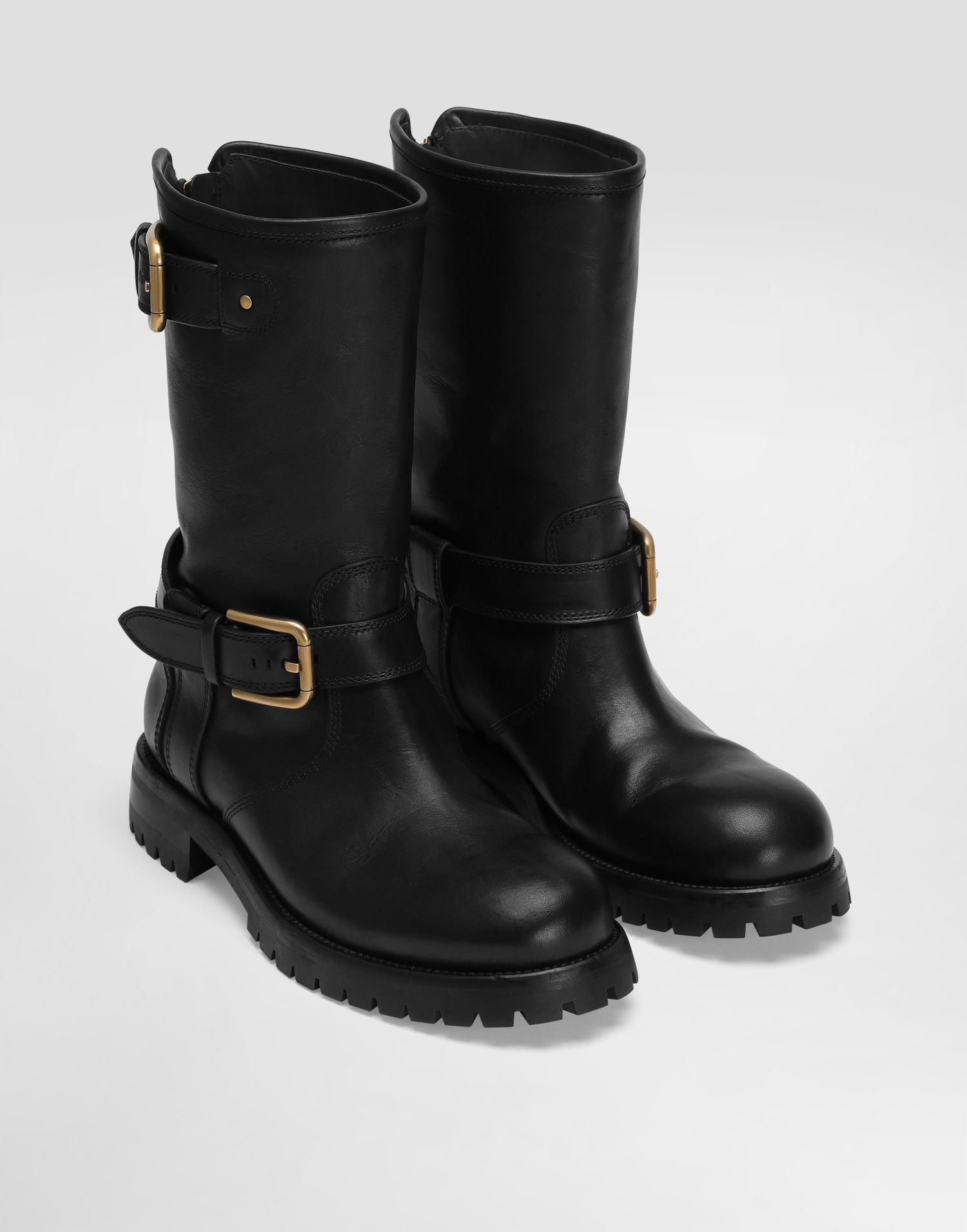 Tillbehör Dolce & Gabbana Dolce & Gabbana Calfskin Biker Boots Svart | CT1081AW35280999, 1