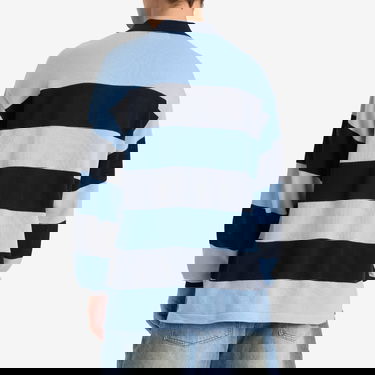 T-shirt BAPE A Bathing Ape Jacquard Multi Logo Stripe Relaxed Fit LS T-Shirt Blå | 001LTL301309M-NVY, 3