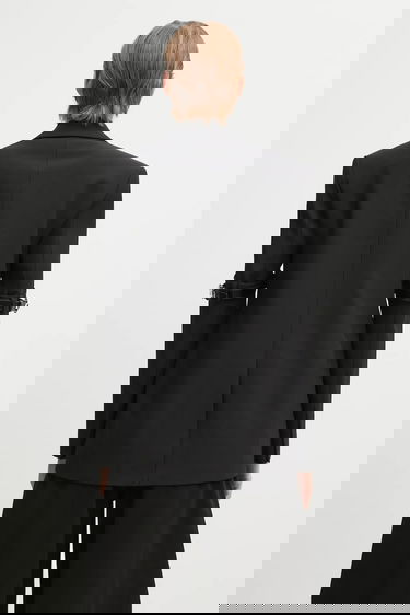 Jacka Coperni Coperni Logo Belted Blazer Svart | COPV37F3004, 2