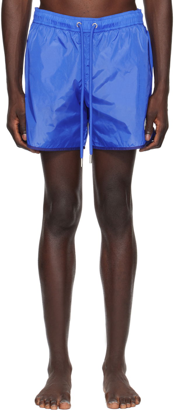 Badkläder Moncler Patch Swim Shorts Blå | J10912C0000853326