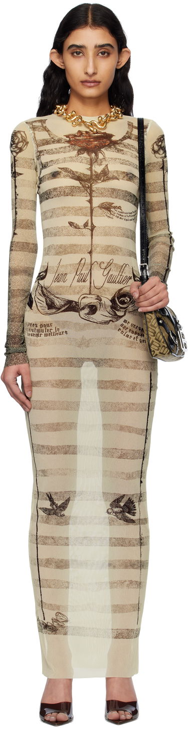 Klä Jean Paul Gaultier Jean Paul Gaultier Tattoo Marinière Maxi Dress Beige | 25/34-F-RO396-T585-030030, 0