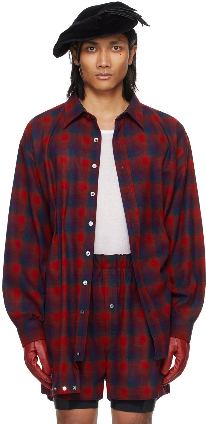 Skjorta Maison Margiela Asymmetric Shirt Bourgogne | S50FP0028 S78037