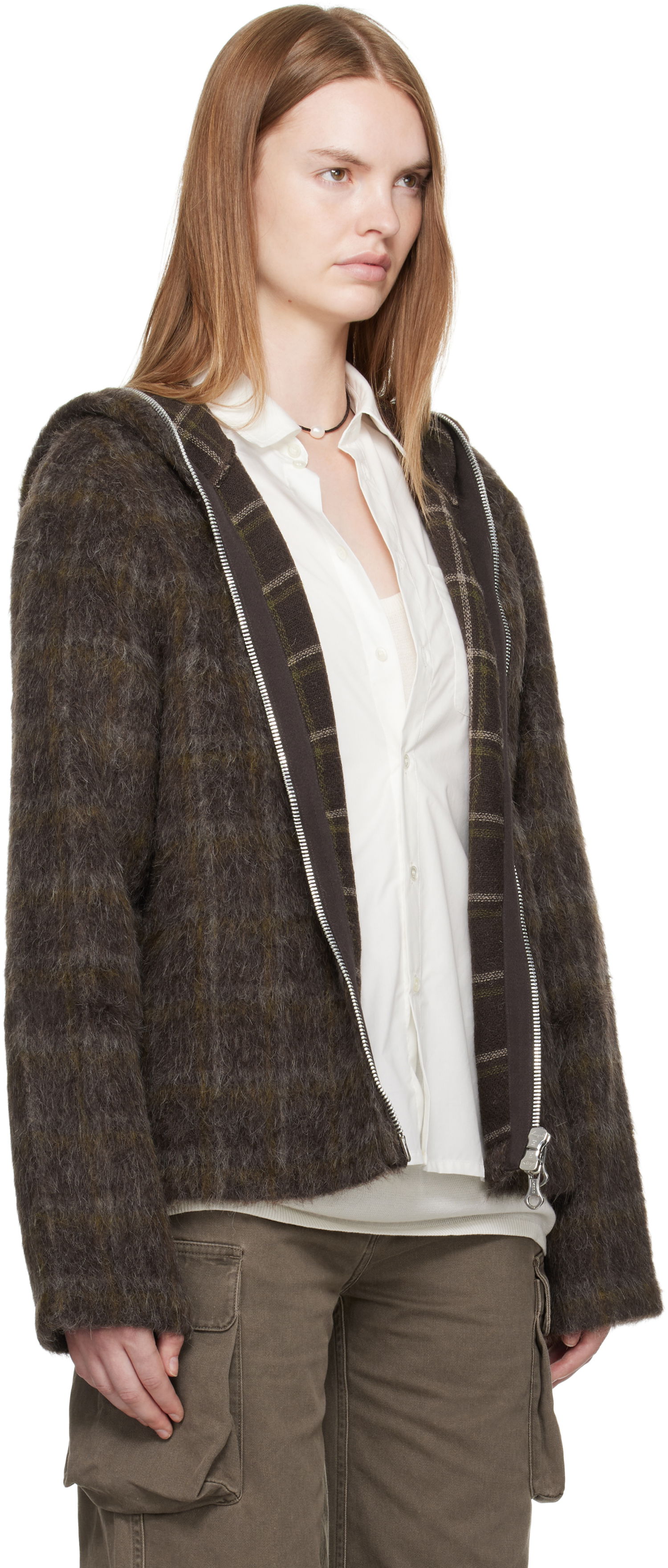 Sweatshirt OUR LEGACY Our Legacy Fuzzy Full Zip Hoodie Brun | W4256FD, 1