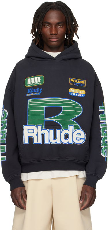 Sweatshirt Rhude Rhude Roadway Racing Hoodie Svart | RHPF25HO08012, 0
