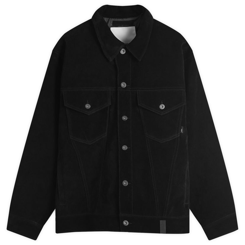 Jacka WTAPS Synthetic Suede Trucker Jacket Svart | 242CWDT-JKM01-BLK