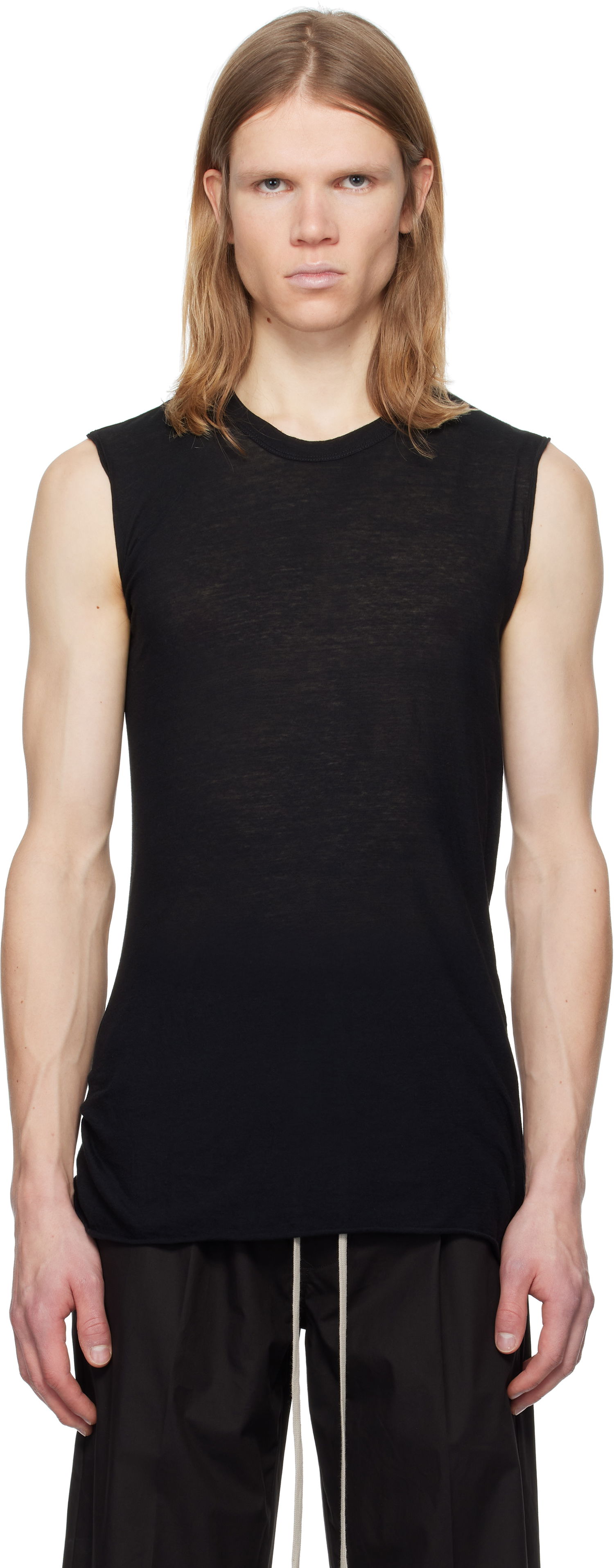 Linne Rick Owens Rick Owens Hollywood Basic SL Tank Top Svart | RU01E5151 UC, 0