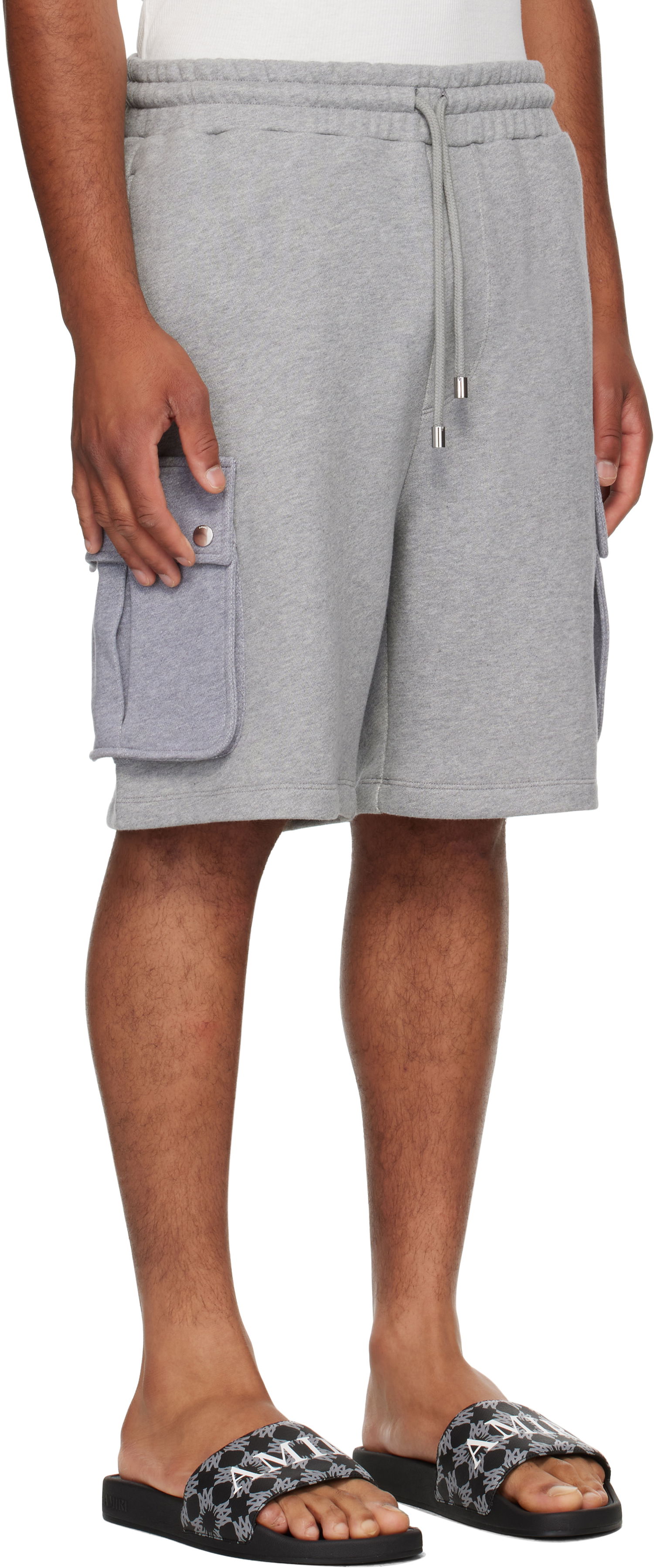 Shorts AMIRI AMIRI Stencil Cargo Shorts Grå | AMJYSH1045, 1