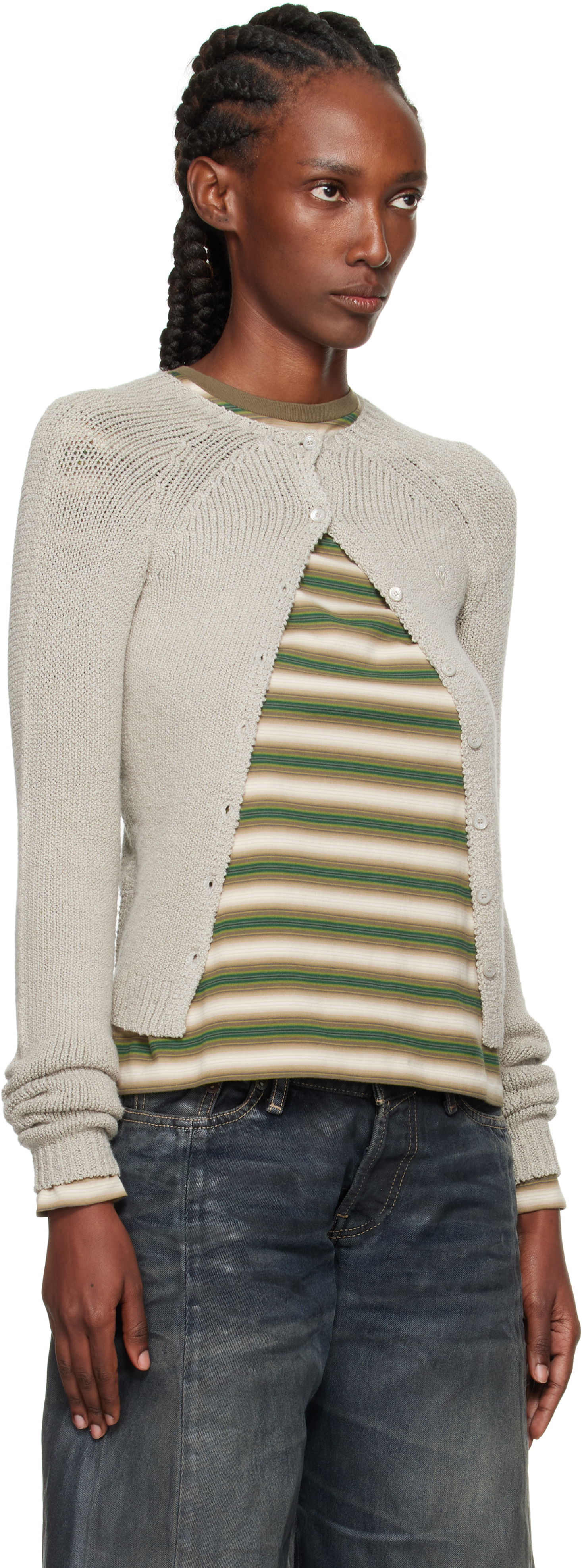 Sweater Acne Studios Acne Studios Button-Up Cardigan Grå | A60592-, 1