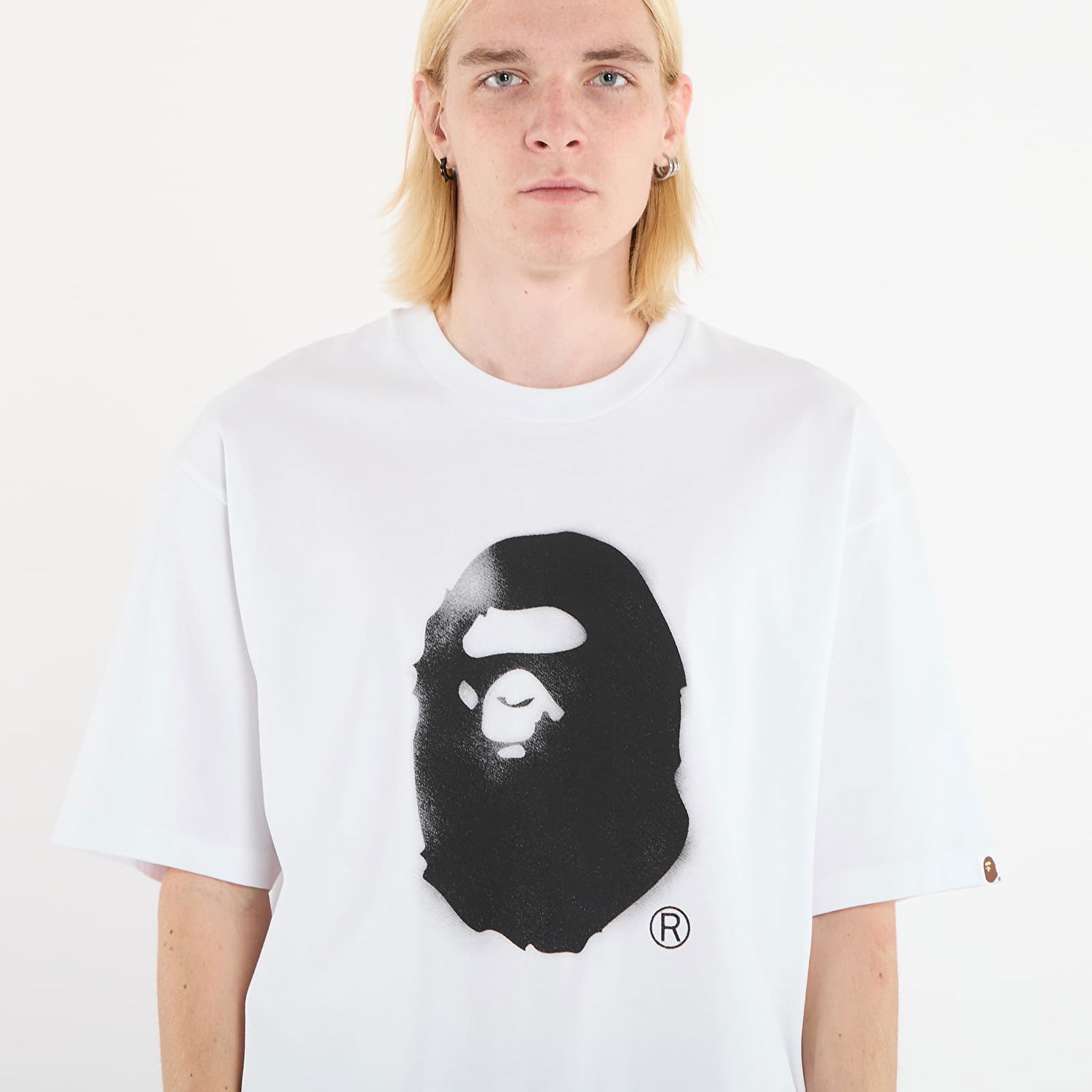 T-shirt BAPE Spray Print Ape Head Relaxed Fit T-Shirt Vit | 001TEL801334MWHT, 1