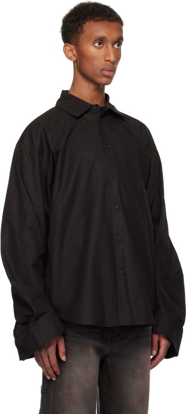 Skjorta We11done We11done Twisted Sleeve Shirt Svart | WD-SH3-24-110-U-BK, 1