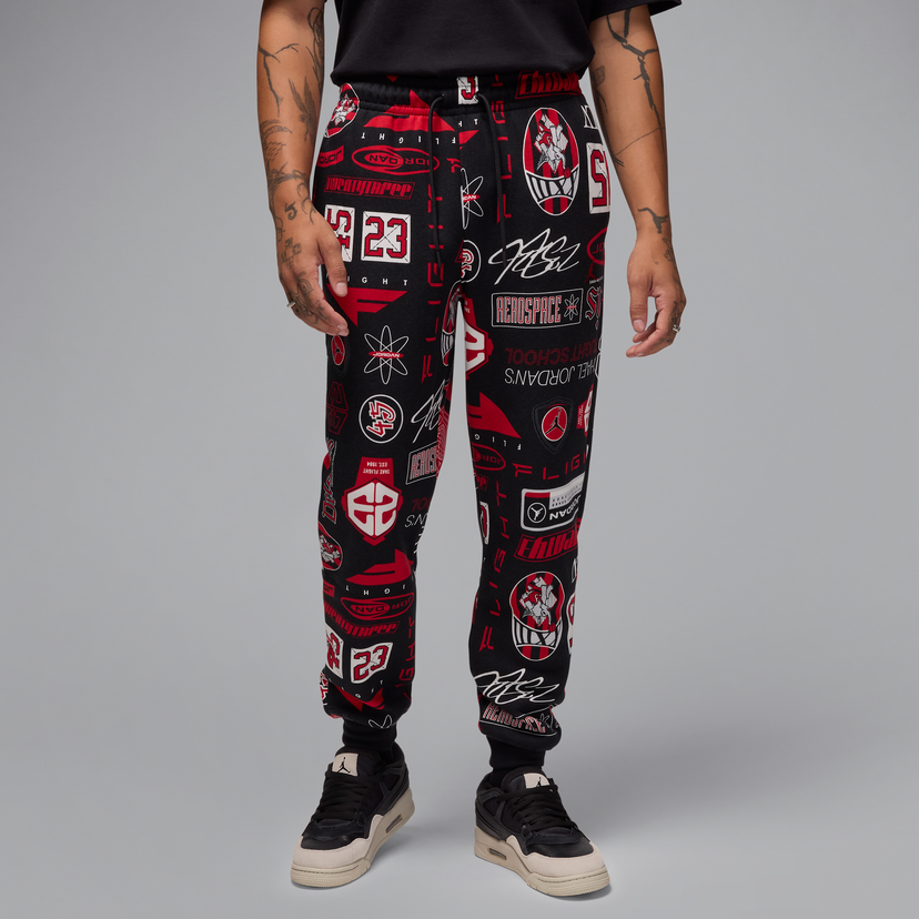 Träningsbyxor Jordan Jordan Essentials Fleece Printed Pants Svart | HM7257-010
