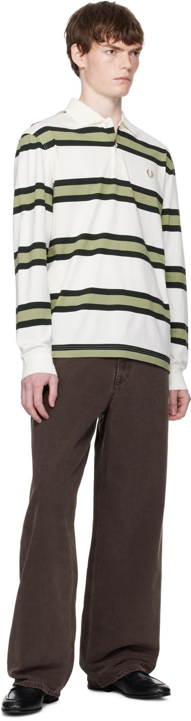 Polotröja Fred Perry Fred Perry Striped Jersey Polo Vit | M9849, 3