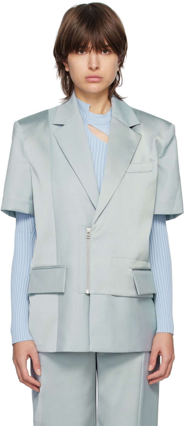 Jacka Feng Chen Wang Feng Chen Wang Short Sleeve Blazer Blå | FMS15JK07