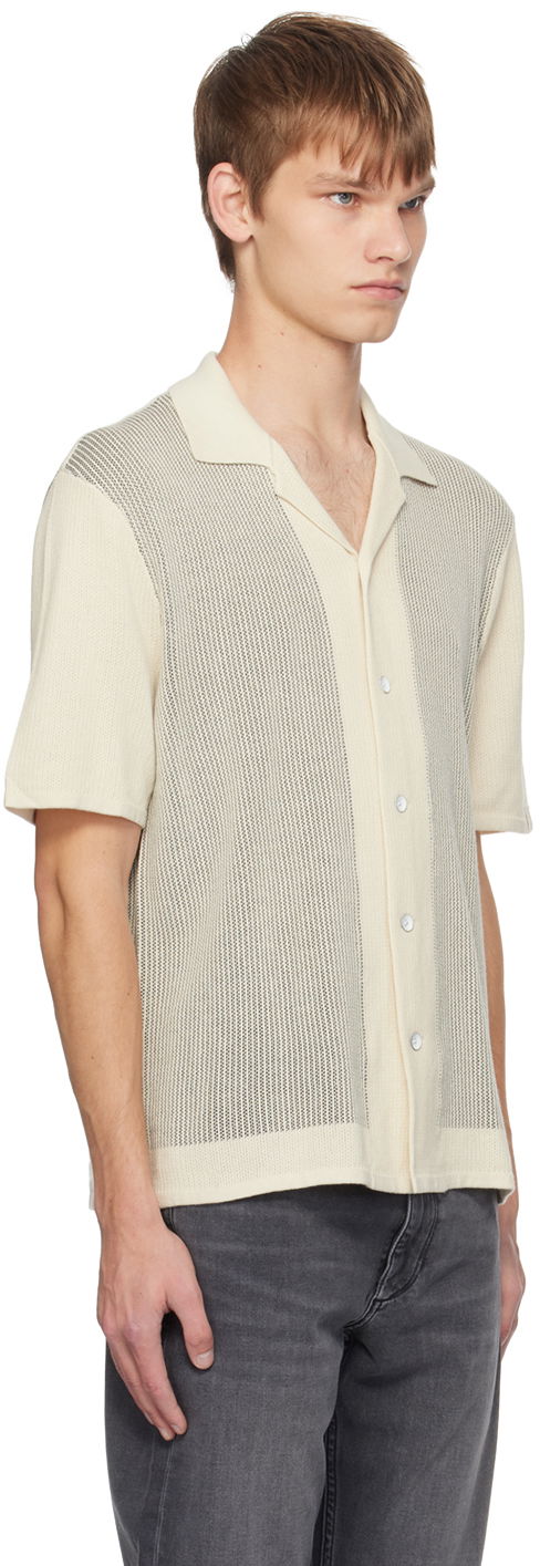 Skjorta rag & bone Harvey Striped Knitted Shirt Vit | MBS22S013KI13, 1