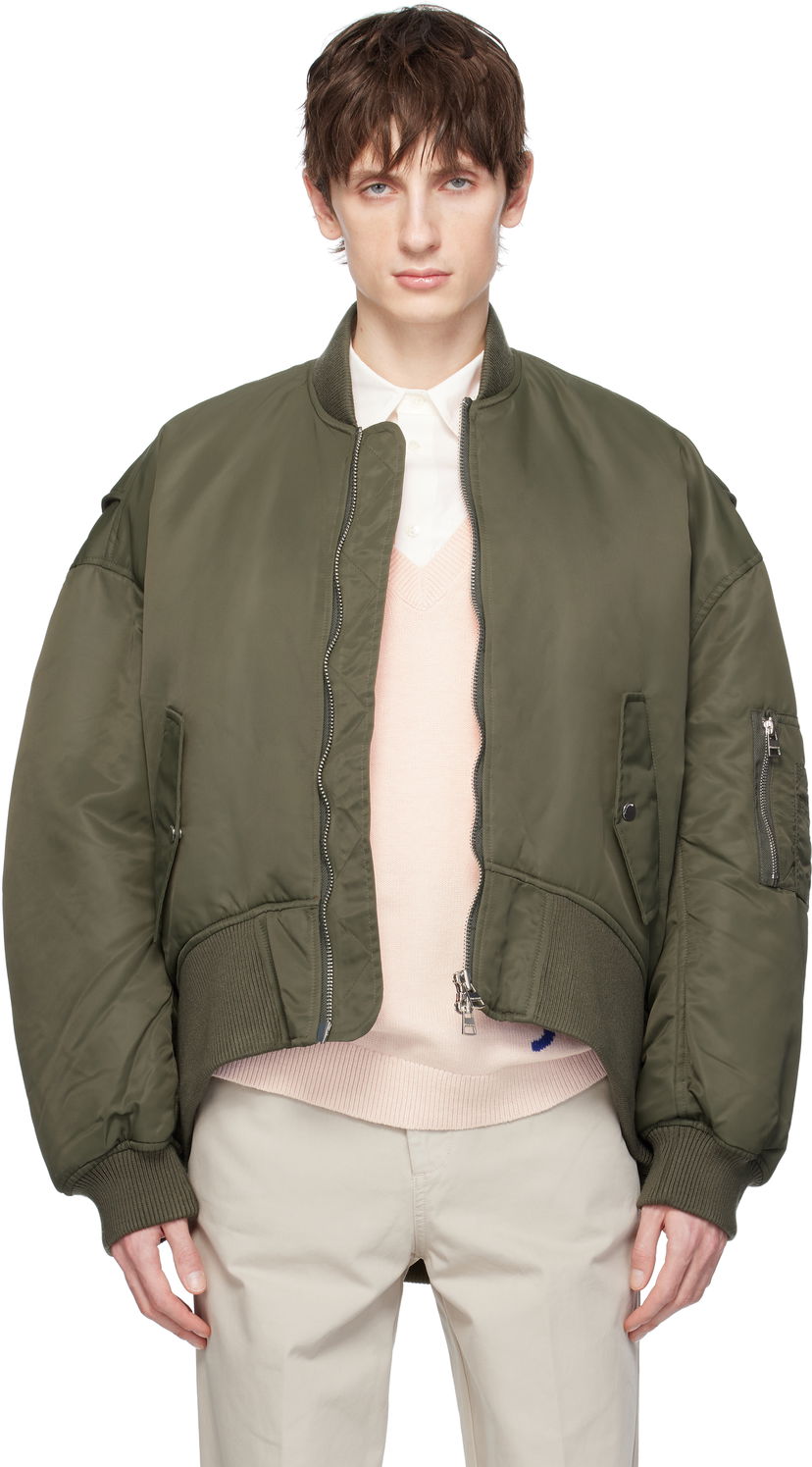 Bomberjacka JW Anderson JW Anderson Oversized Bomber Jacket with Curved Hem Grön | JK0357-PG1696
