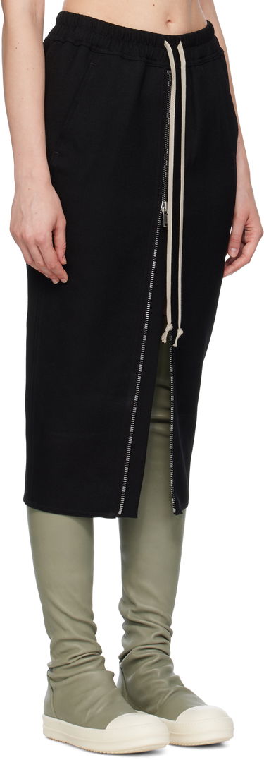 Kjol Rick Owens Rick Owens Zipped Short Pillar Midi Skirt Svart | RP02E4375 WD, 1