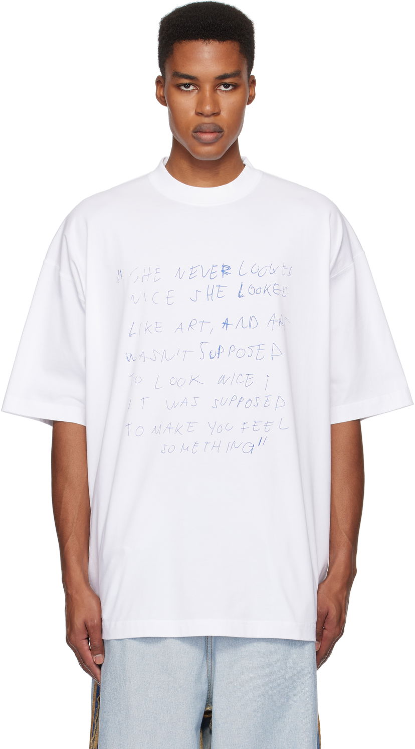 T-shirt VETEMENTS Oversized 'She Never Looked Nice' T-Shirt Vit | UA66TR630W