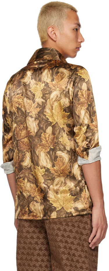 Skjorta ERL ERL Printed Satin Shirt Brun | ERL05B004, 2