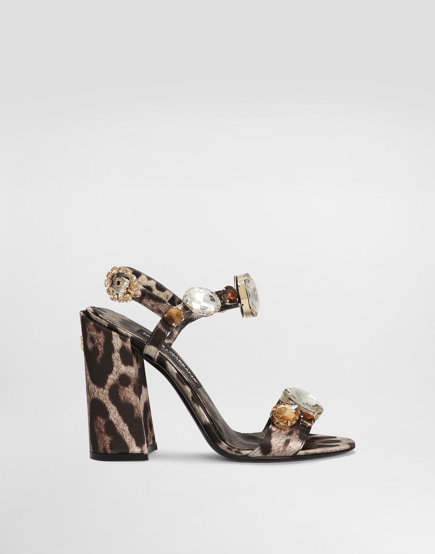 Sneakers och skor Dolce & Gabbana Satin Sandals With Gemstone Embellishment Brun | CR1802A9T45HY13M, 0