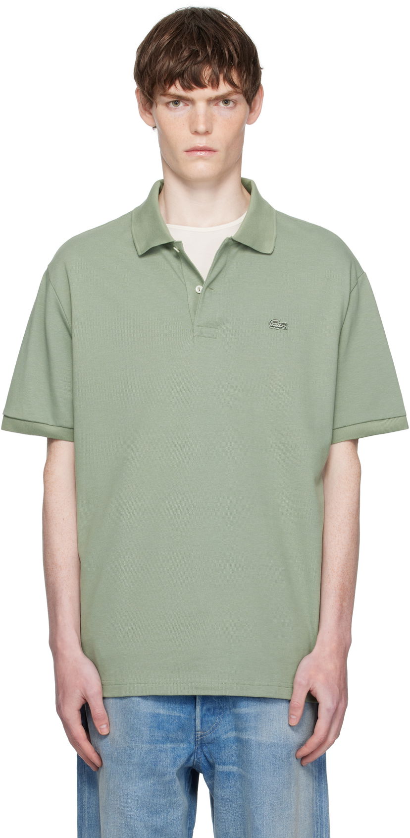 Polotröja Lacoste Loose Fit Heavy Piqué Polo Grön | PH7757_S86