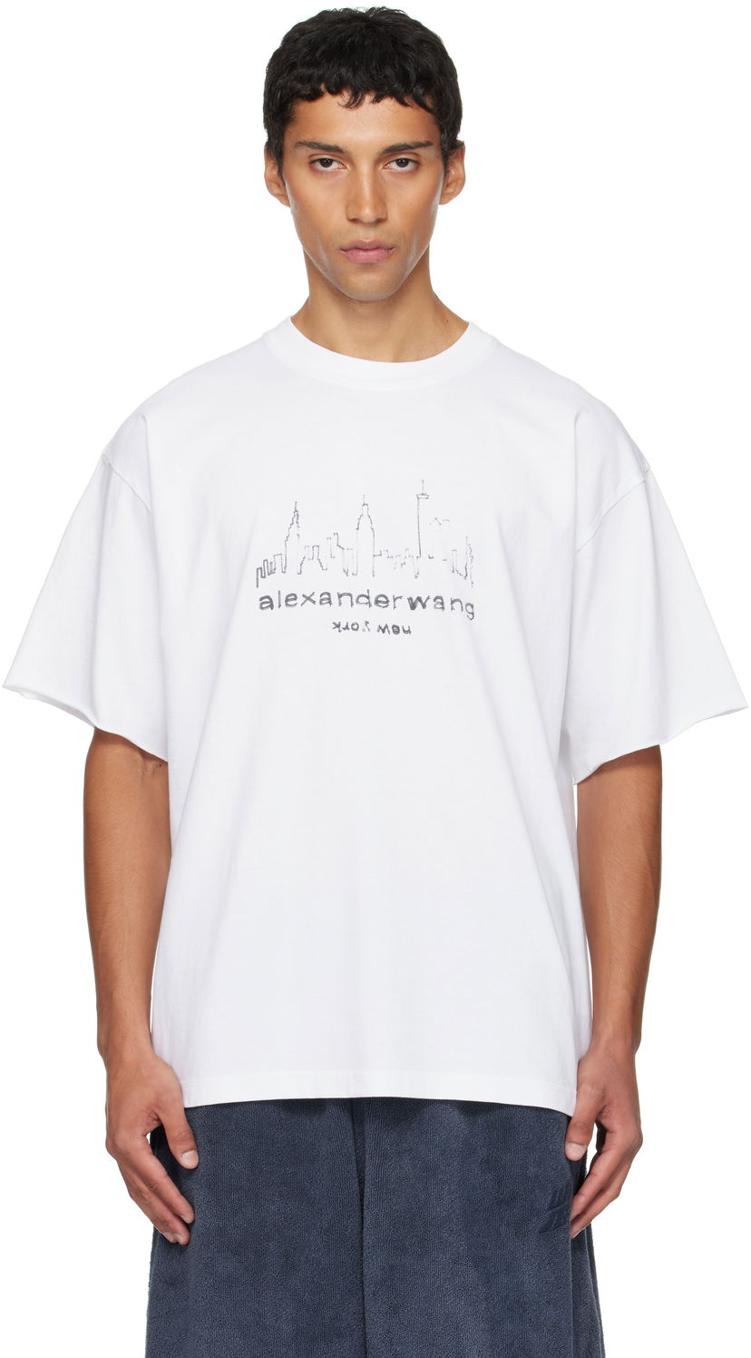T-shirt Alexander Wang Alexander Wang Graphic Short Sleeve T-Shirt Vit | UCC3251842