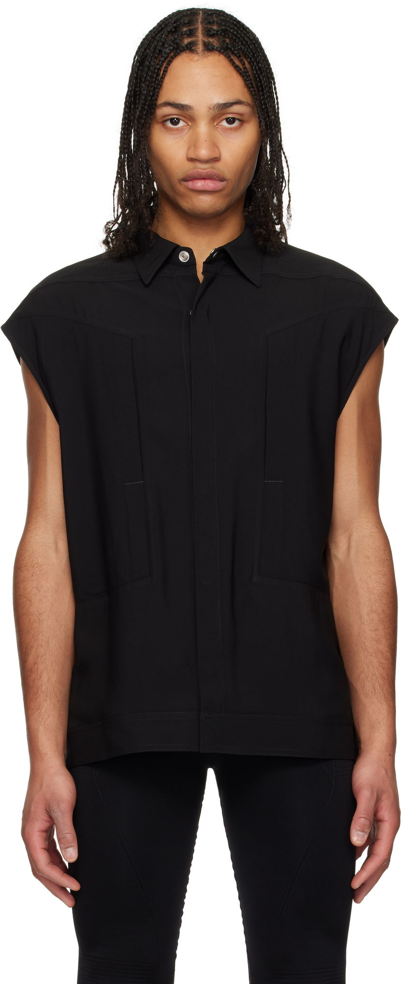Skjorta Rick Owens Rick Owens Sleeveless Jumbo Shirt Svart | RU01E5776 Y