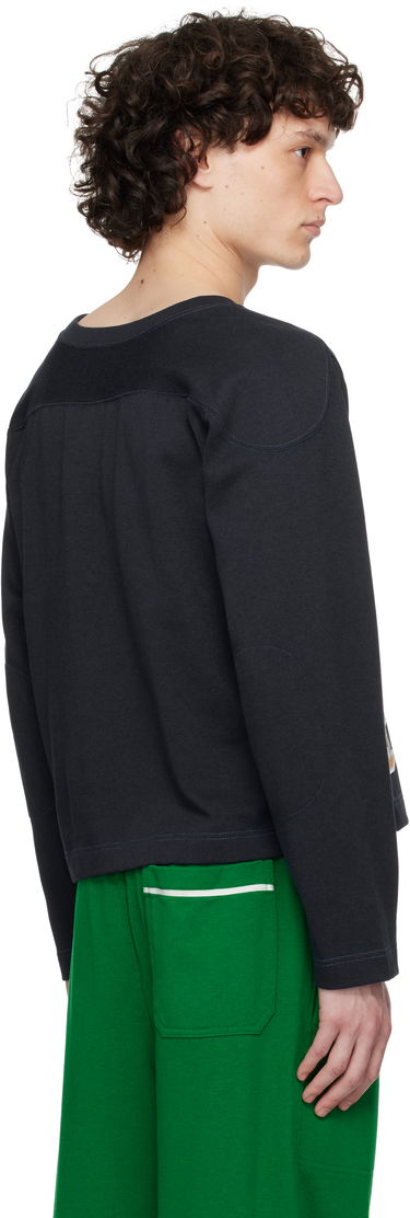 Crop top Bode Bode Rec Pullover Sweatshirt Mörkblå | MRS25CS057, 2