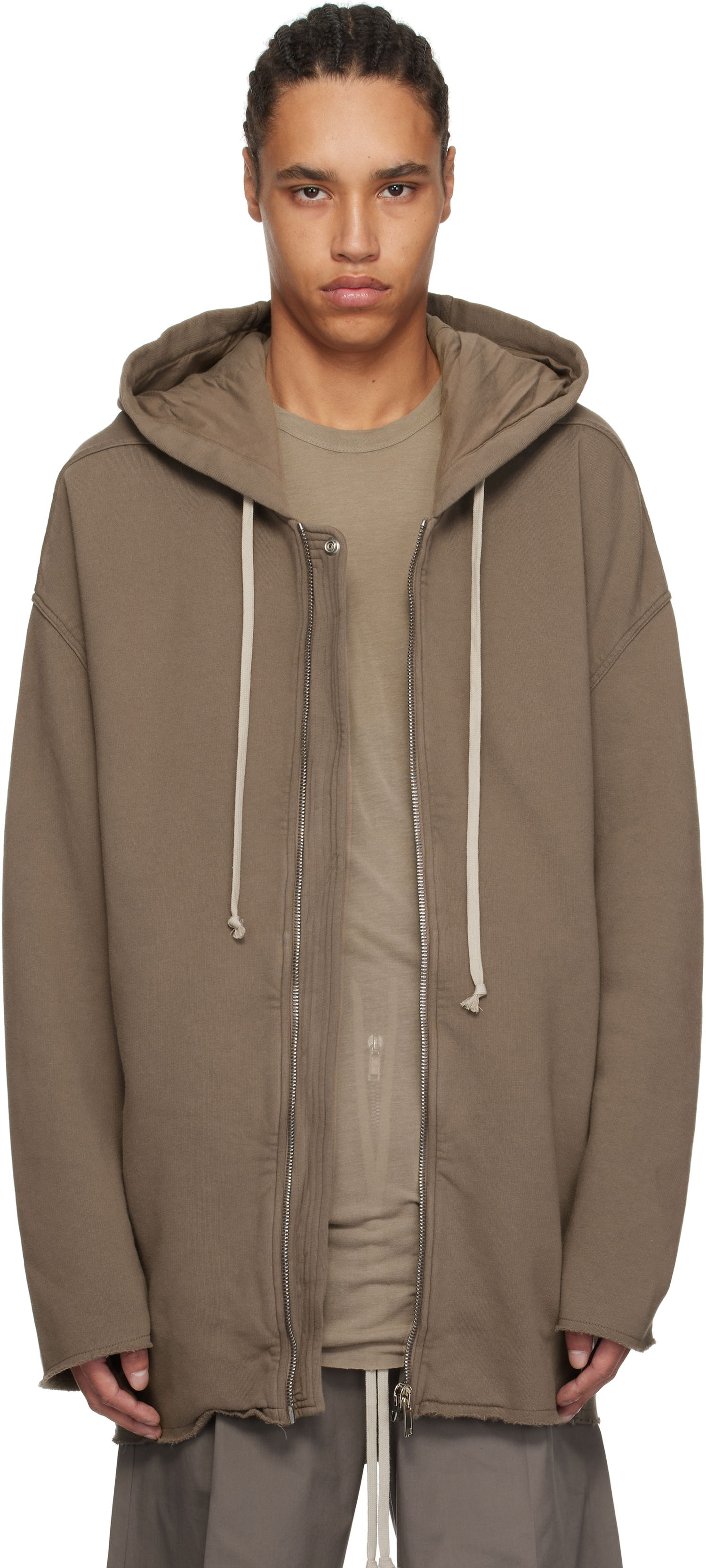 Sweatshirt Rick Owens Rick Owens DRKSHDW Hollywood Peter Zip-Up Hoodie Brun | DU01E3289 F, 0