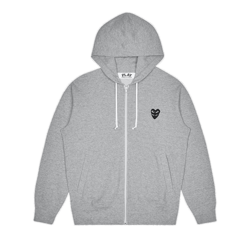 Sweatshirt Comme des Garçons PLAY Stacked Heart Zip Hoodie Grå | AZ T302 051 1