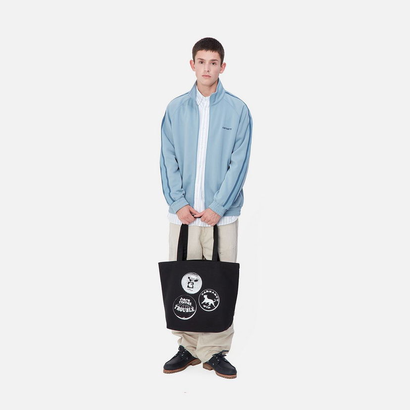 Tygpåse Carhartt WIP Black Canvas Tote Bag with Graphic Pins Print Svart | I033975_5