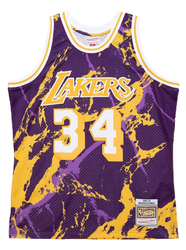 Jersey Mitchell & Ness NBA Los Angeles Lakers Shaquille O'Neal Team Marble Swingman Jersey Purpur | TFSM1278-LAL96SONPTPR