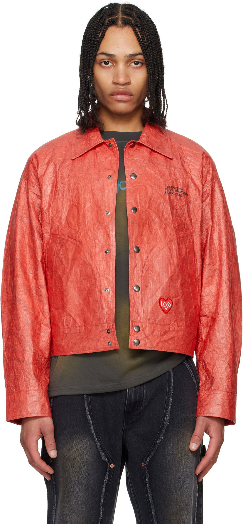 Bomberjacka Andersson Bell Andersson Bell Guitarist Printed Tyvek Jacket Röd | awa688u