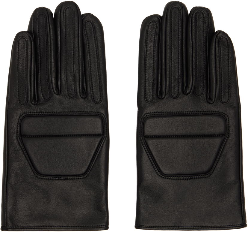 Handskar Yohji Yamamoto Yohji Yamamoto Padded Short Leather Gloves Svart | HL-W01-779