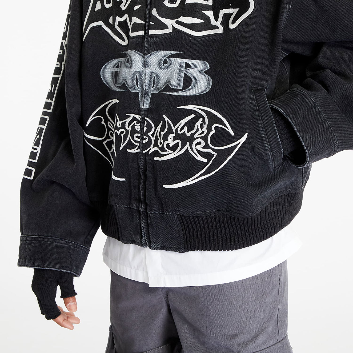Jacka Ambush Patch Denim Bomber Jacket Svart | BMYQ001F23DEN0011200, 1