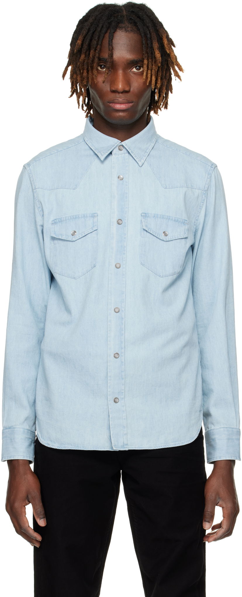 Skjorta Tom Ford TOM FORD Western Denim Shirt Blå | HDS001-FMC130F24