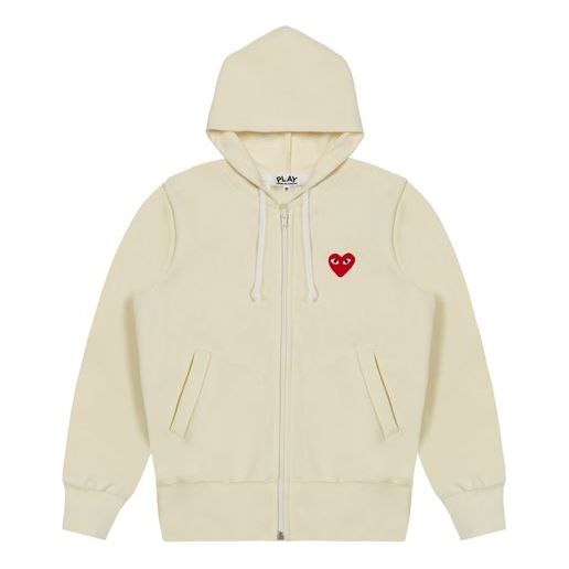 Sweatshirt Comme des Garçons PLAY Zip Hoodie Beige | AZ-T171-051-3, 0