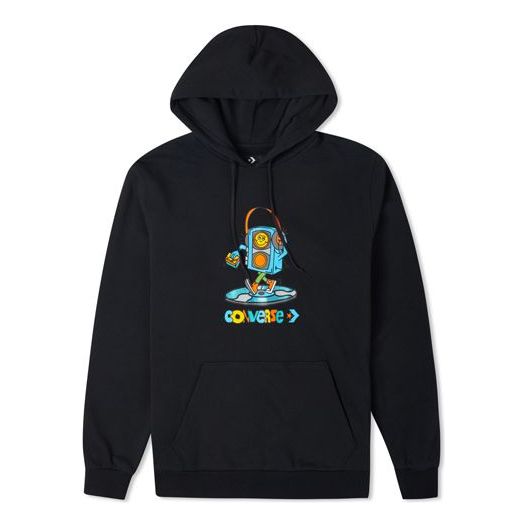 Sweatshirt Converse Converse Cartoon Logo Hoodie Svart | 10022917-A01