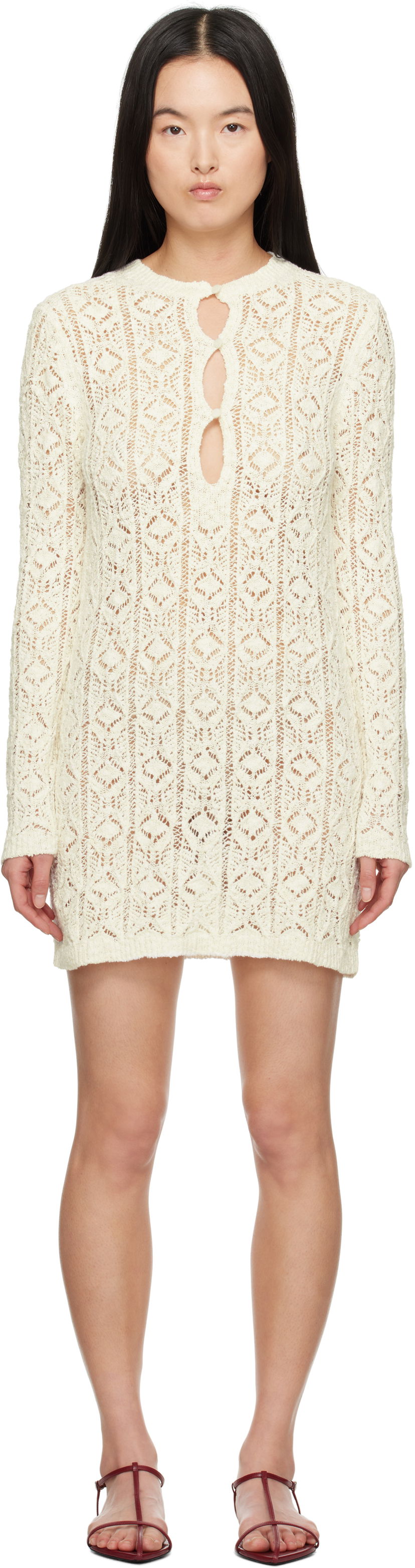 Klä Loulou de Saison Loulou de Saison Evan Knit Minidress Vit | EVAN