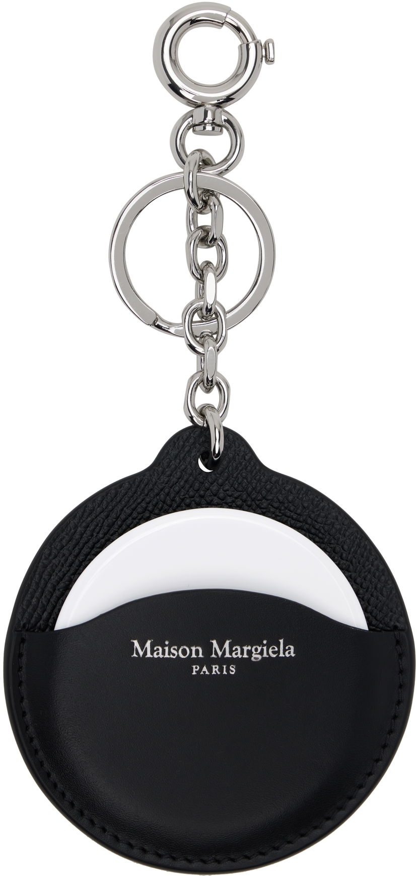 Nyckelringar Maison Margiela Maison Margiela Logo Leather Keychain Svart | SA2UA0011 P4745
