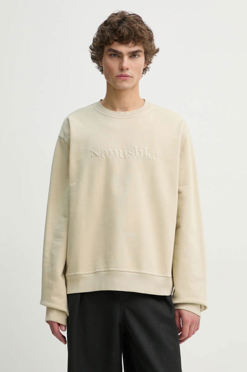 Sweatshirt Nanushka Remy Applique Sweatshirt Beige | NU24CRSH00273