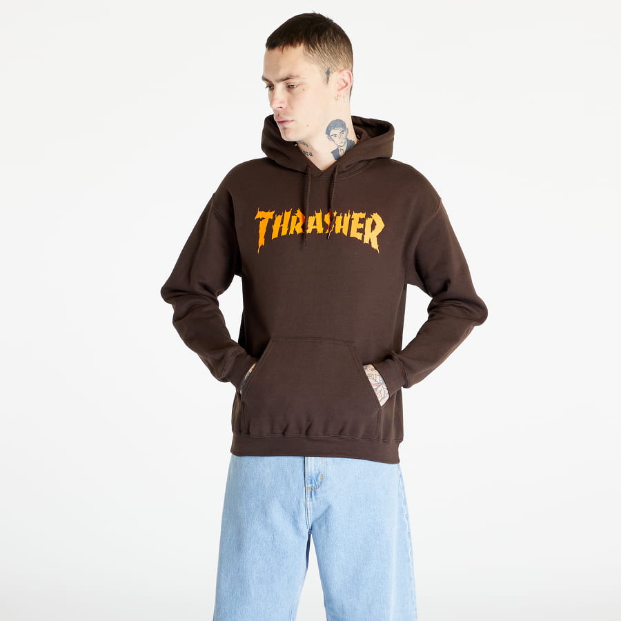Sweatshirt Thrasher Burn It Down Hoodie Brun | 145203, 0