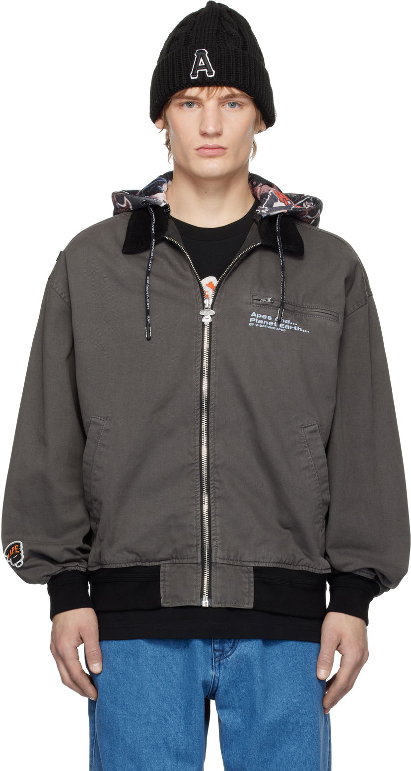 Bomberjacka AAPE by A Bathing Ape AAPE by A Bathing Ape Hoodie Jacket Grå | AAPLJM7675XXNBKL