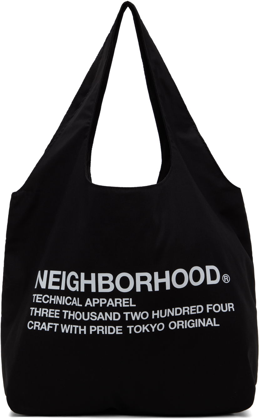 Tygpåse Neighborhood Neighborhood Logo Tote Bag Svart | 251MYNH-CG01