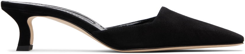 Smycke Manolo Blahnik Manolo Blahnik Moiramu Suede Heeled Mules Svart | 225-1957