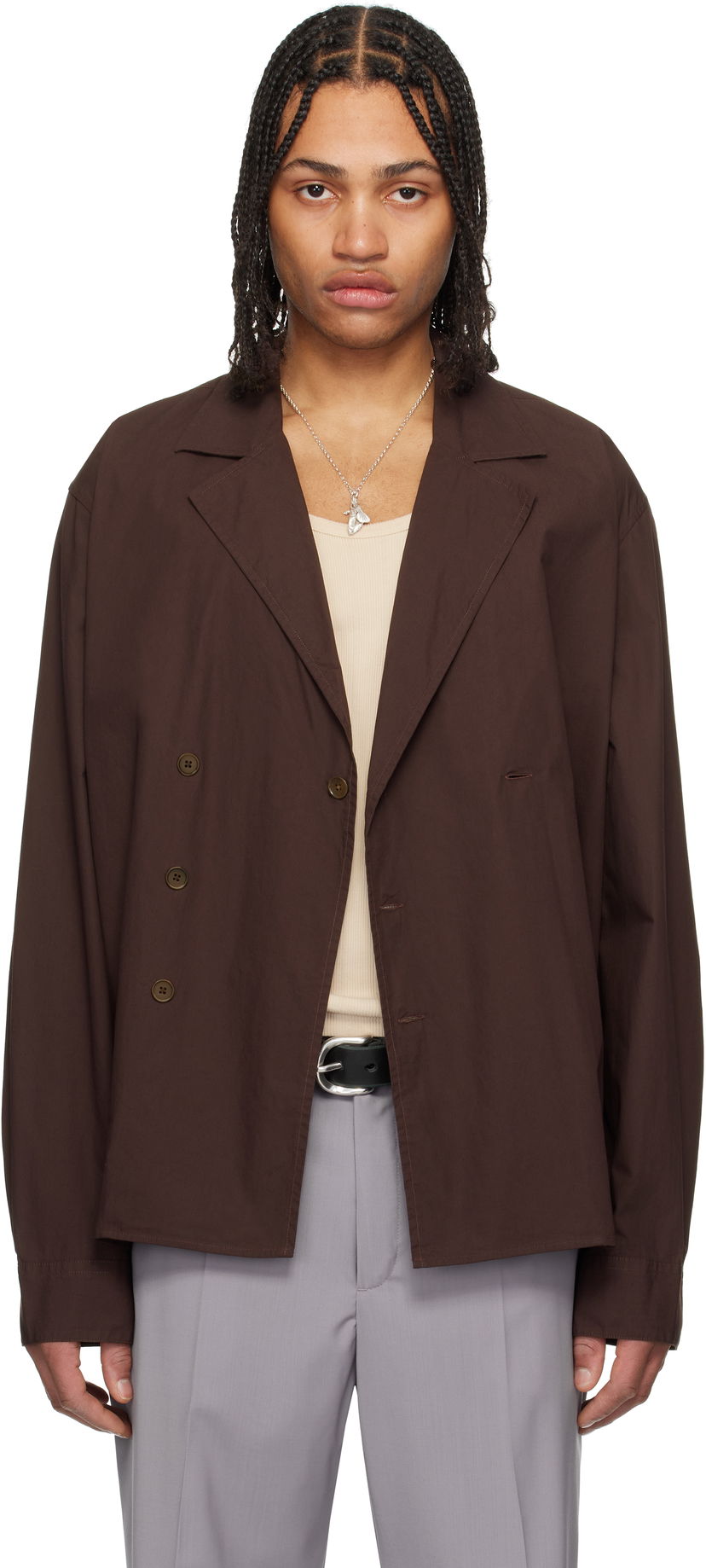 Jacka OUR LEGACY Our Legacy Duo Shirt Jacket Brun | M2252DH
