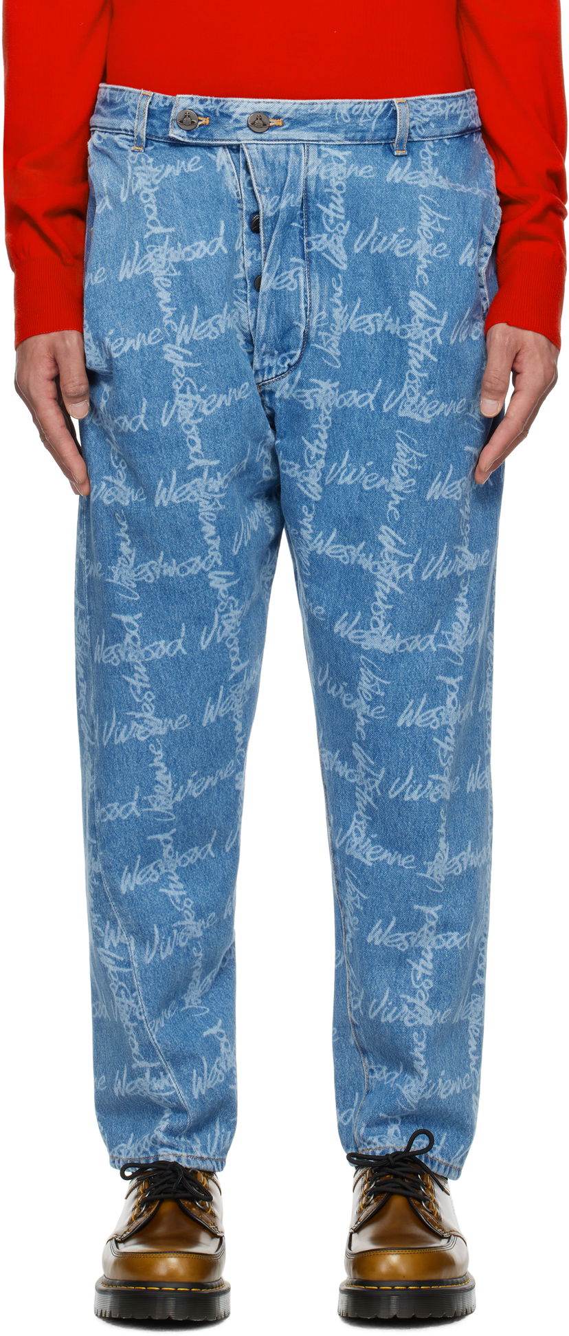 Jeans Vivienne Westwood Vivienne Westwood Drunken Print Jeans Blå | 3902000X-W014I-