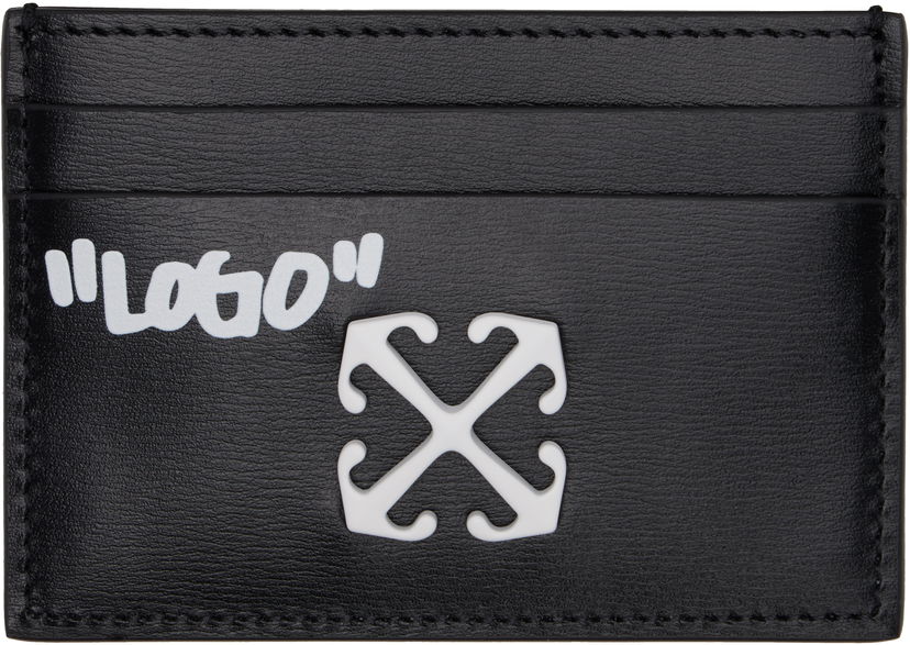 Plånbok Off-White Off-White Jitney Quote Leather Card Holder Svart | OWND027C99LEA0021001