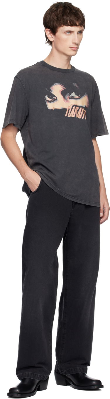 T-shirt ISABEL MARANT Hugo Graphic Print Crewneck T-shirt Svart | 25ATS0149HA-C3N05H, 3